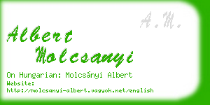 albert molcsanyi business card